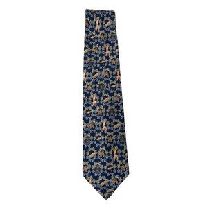 Andre Claude Canova AC Mens 100% Silk Necktie France Hand Made Blue